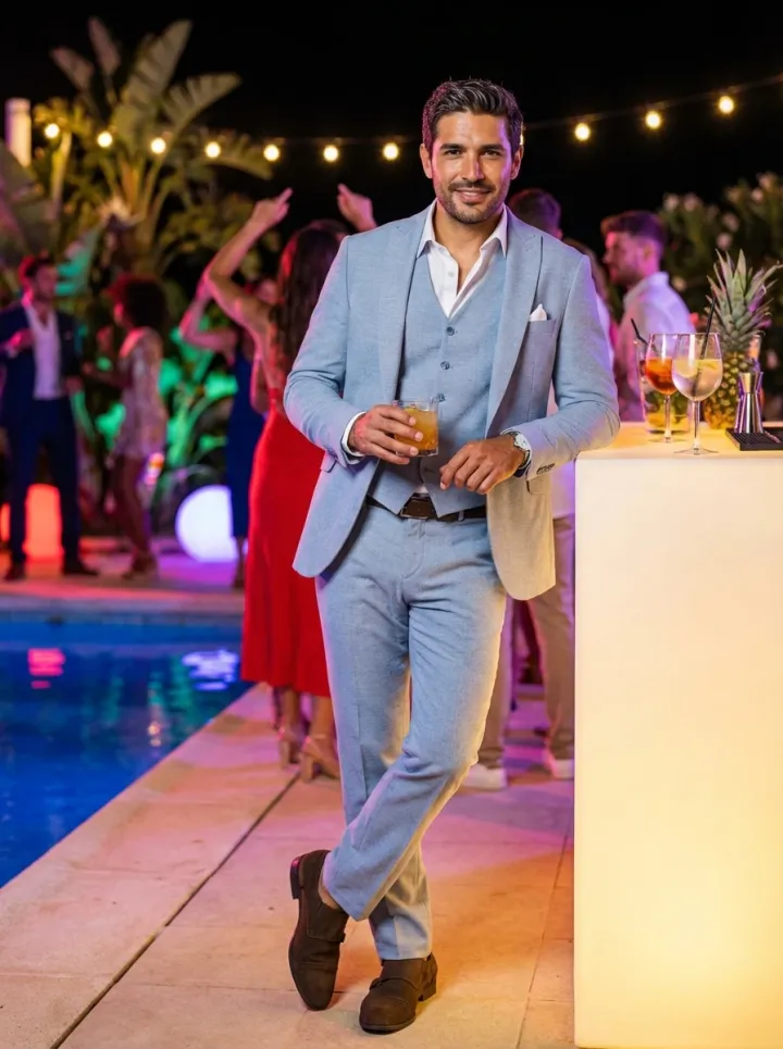 Szürkéskék slim fit öltöny - Öltönyök Háza